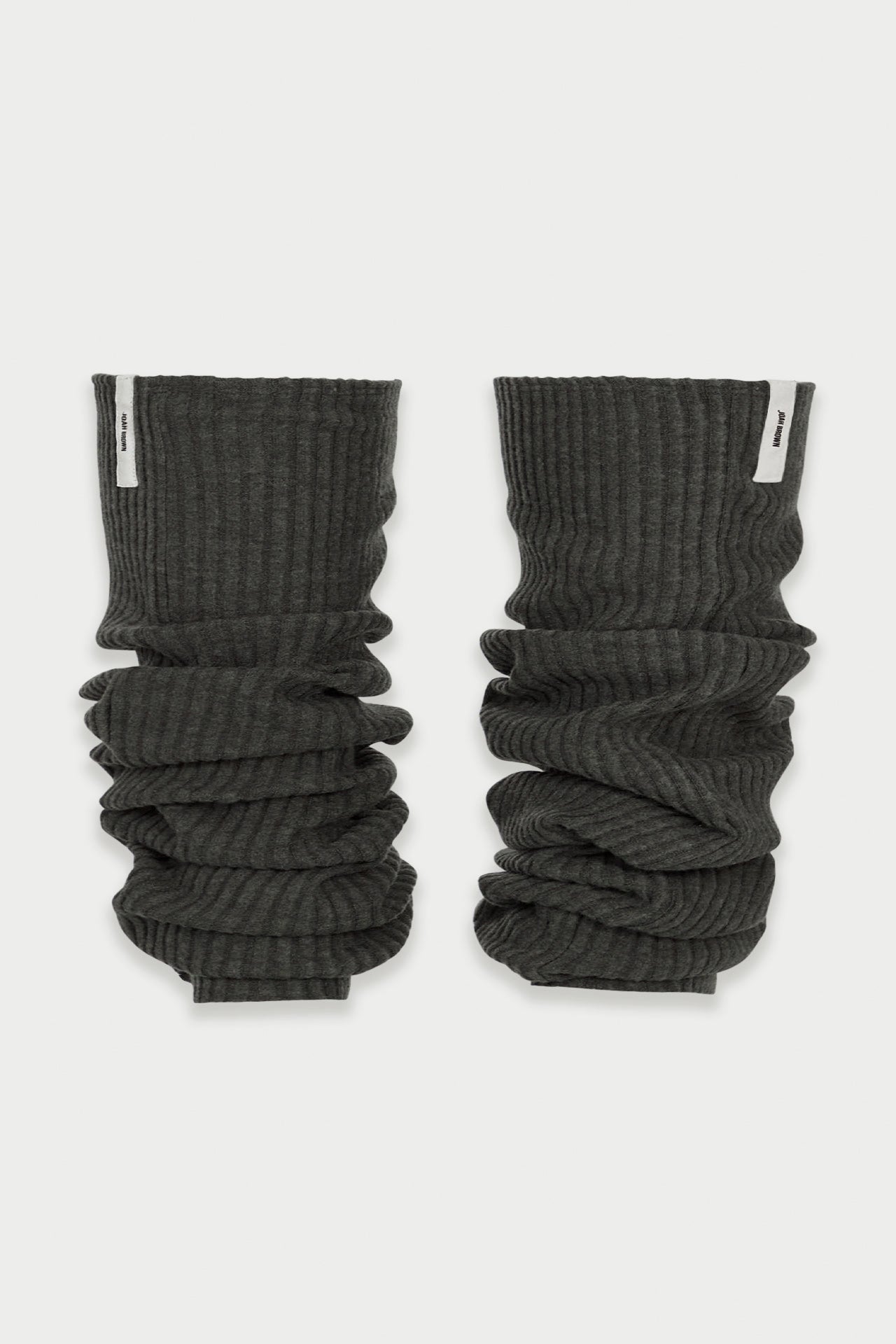 Flat lay front view of the slouchy, pull on ink luxe knit Leg Warmers that can be worn pulled up on scrunched down