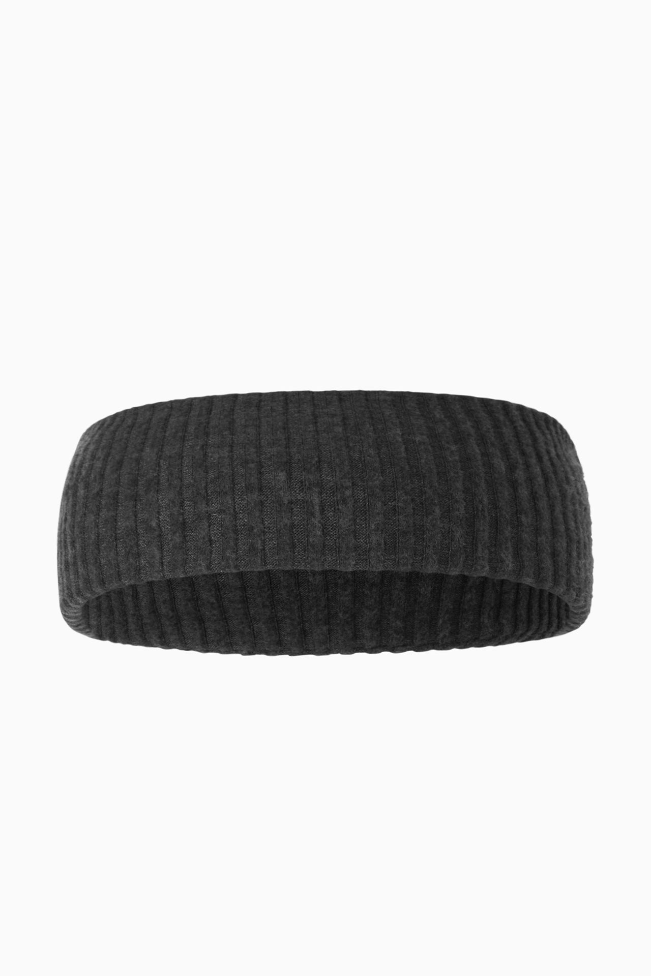 Flat lay front view of the cozy and soft wide ink luxe knit Knit Headband that covers the ears for warmth