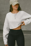 Henley Crop Sweatshirt