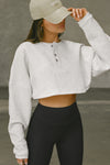 Henley Crop Sweatshirt