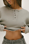 Henley Crop Sweatshirt