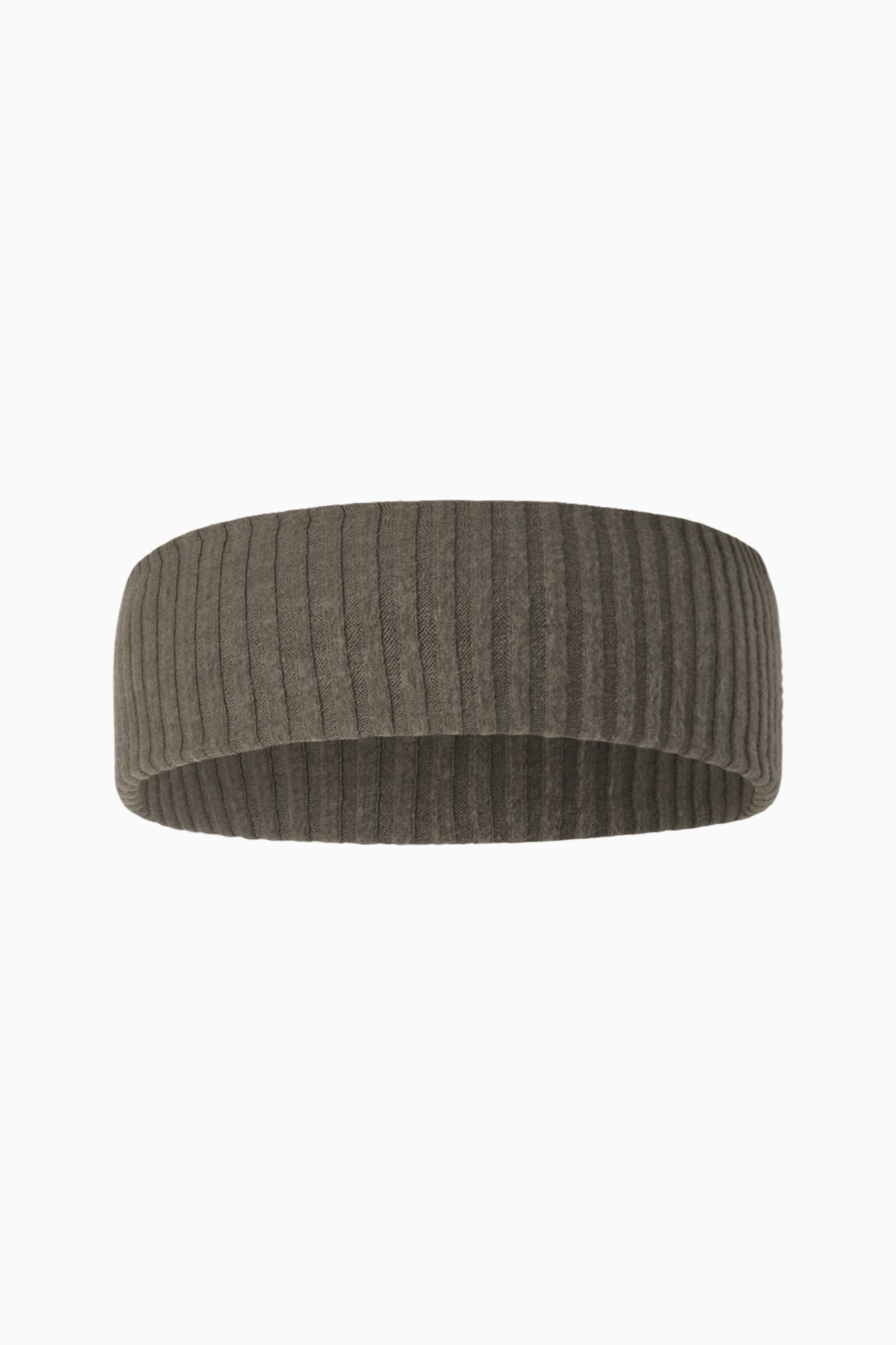 Flat lay front view of the cozy and soft army luxe knit wide Knit Headband that covers the ears for warmth