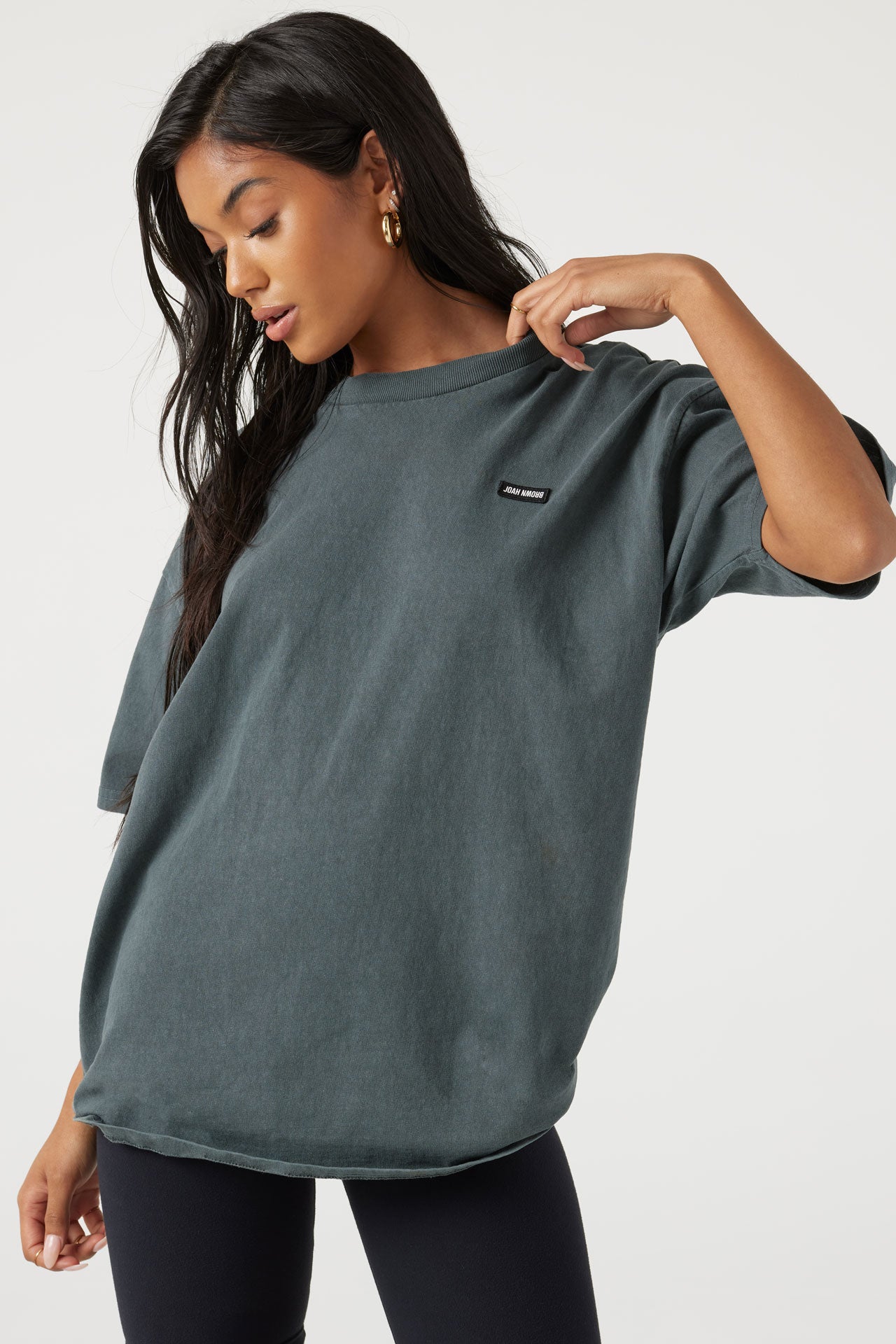 Oversized Crew Tee - Evergreen Cotton w/ Logo – JOAH BROWN®